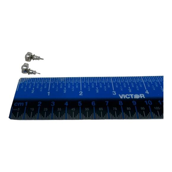 Authentic Swan Signed Swarovski Imber Stud Earrings Silver Tone 6mm Classic - Picture 3 of 13